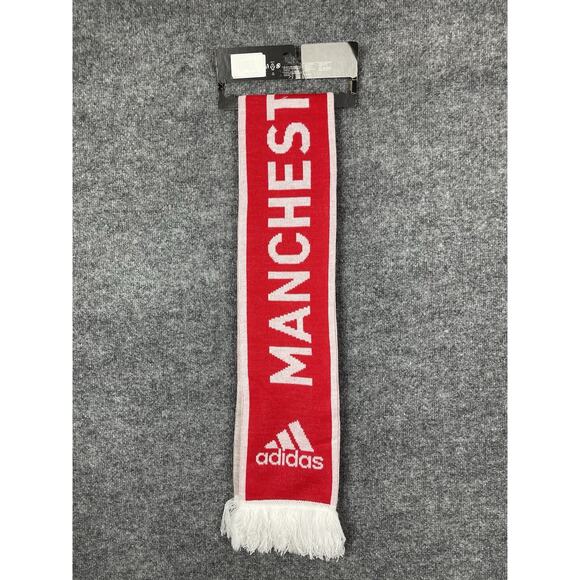Adidas Manchester United Scarf Red White - Picture 3 of 6